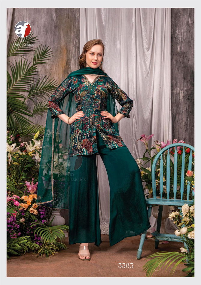 Ehsaas 3383 By Anju Size Set Chinon Printed Kurti With Palazzo Dupatta Wholesale Online